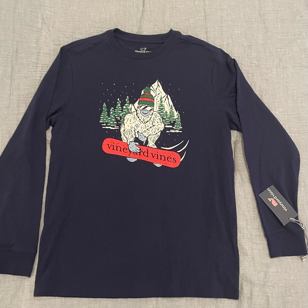 NWT Vineyard Vines Navy Long Sleeve Shirt BOYS size Large